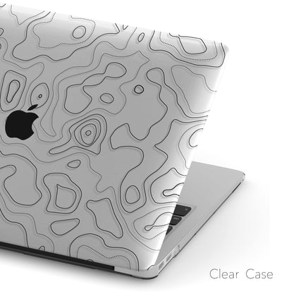 Abstract Line Map, Clear Macbook Hard Case, Personalized name case - MinimalGadget