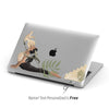 Abstract Yoga Girl Floral Plants Illustration, Macbook Clear Case, Personalized Name