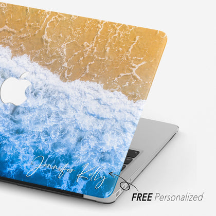 Beach Wave Macbook Hard Cover, Personalized Landscape Nature Art case - MinimalGadget