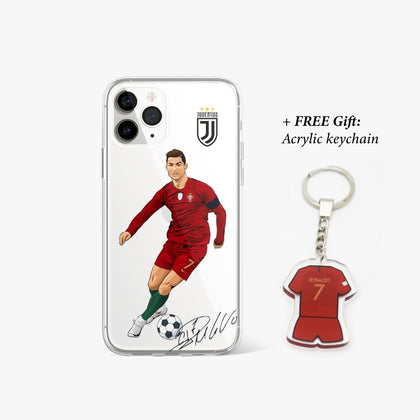 Cristiano Ronaldo Clear Phone Case with Keychain - MinimalGadget