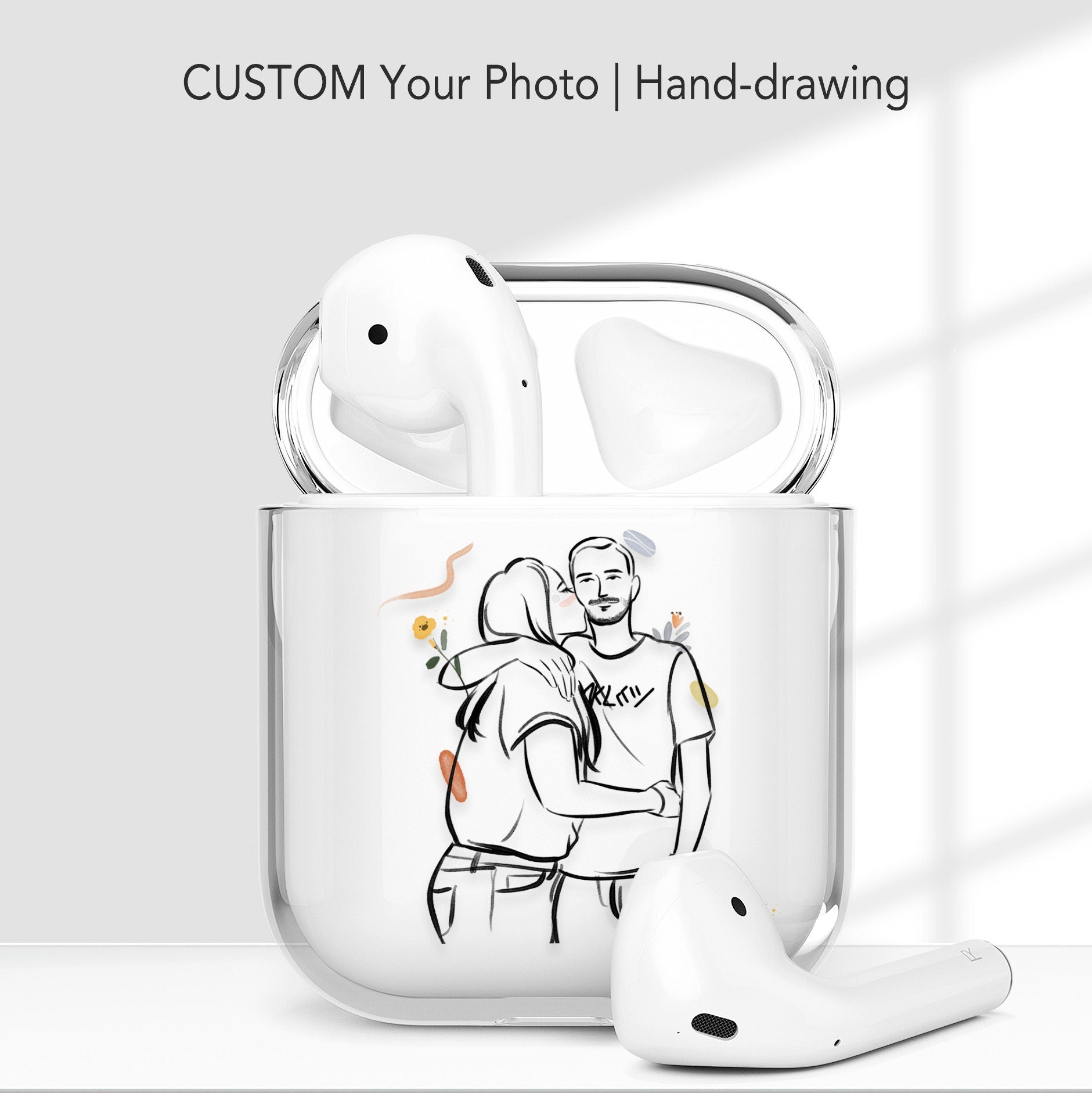 Custom Engraved AirPods Cover Case with Keyring - Personalized AirPods  Silicone Cover Case - Custom AirPods Case