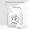 CUSTOM illustrated Portrait AirPods Case, hand drawing Minimalist Line, for Family Couple Friend