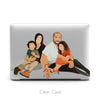 Custom illustrated Portrait, Clear Hard Case, Personalized for Family, Couple
