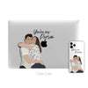 Custom illustrated Portrait, Clear Hard Case, Personalized for Family, Couple