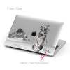 CUSTOM Ink Watercolor Dog Cat Pet Portrait, Macbook CLEAR CASE, Oriental Monochrome Landscape