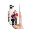 Custom Lover Portrait Photo iPhone Case, Hand illustrated Clear Cover