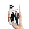 Custom Lover Portrait Photo iPhone Case, Hand illustrated Clear Cover