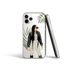 CUSTOM Portrait with Botanical Leaves for iPhone Clear CASE, hand drawn Photo