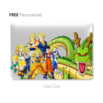 Dragon Ball Super Saiyan, Macbook Clear Hard Case, Anime Custom Name - MinimalGadget