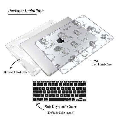 Elegant Greek Goddess Macbook Clear Case, Matte case - MinimalGadget