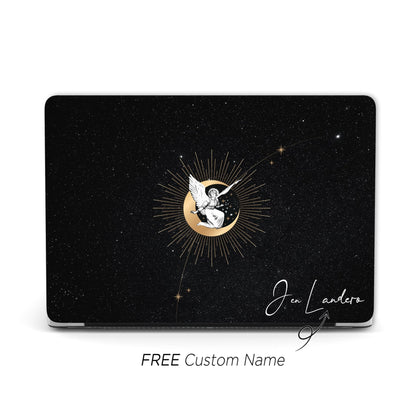 Gold Moon Angel with Starry sky, Macbook Hard Cover - MinimalGadget