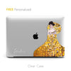 Gustav Klimt inspired Portrait of Gold Woman, Personalized Name, Macbook CLEAR Hard Case