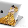 Gustav Klimt inspired Portrait of Gold Woman, Personalized Name, Macbook CLEAR Hard Case