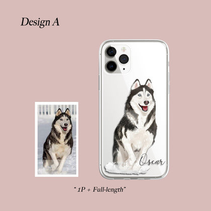 Hand-illustrated, Realistic, Pet Portrait Custom iPhone Case - MinimalGadget