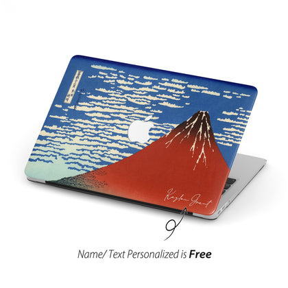 Hokusai Red Fuji, Macbook Case Hard Cover, Personalized name Case - MinimalGadget