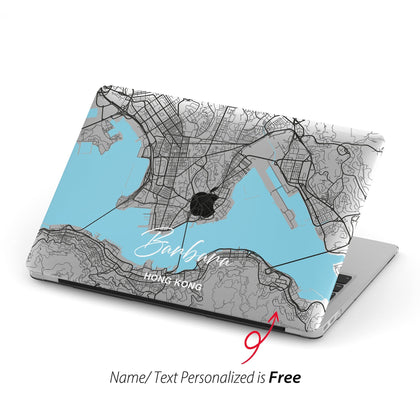 Hong Kong Map, Clear Macbook Hard Case, Custom Your City Map - MinimalGadget