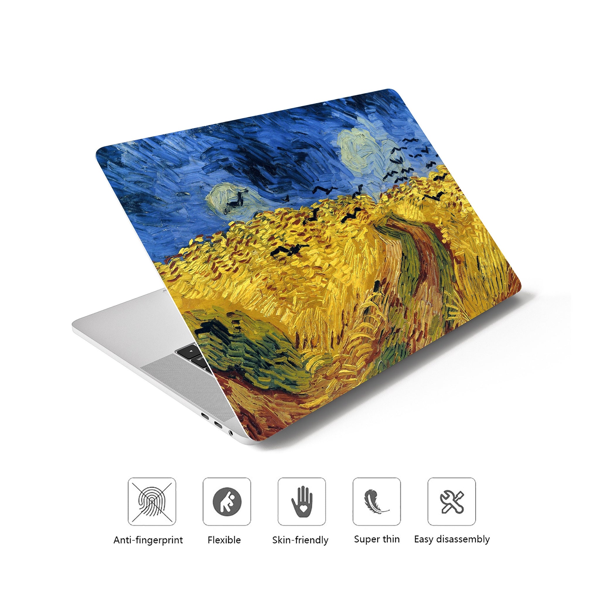 Van Gogh Painting, Macbook Case Personalized Hard Cover, Wheat Field Crows  - MinimalGadget