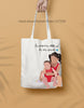 Personalized Hand illustrated Portrait Tote Bag for Family, Couple, boyfriend gift