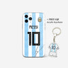 Leo Messi Clear Phone Case with Keychain, Argentina World Cup case