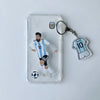 Leo Messi Clear Phone Case with Keychain, Argentina World Cup case