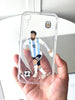 Leo Messi Clear Phone Case with Keychain, Argentina World Cup case