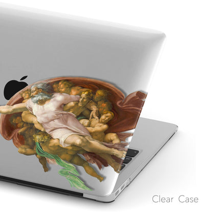 Michelangelo's Creation of Adam, Macbook Clear Hard Case, Custom Name Case - MinimalGadget