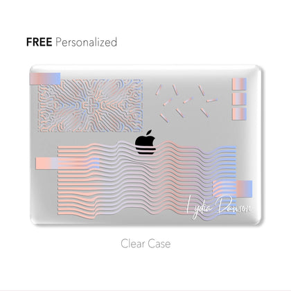 Modern Geometric Macbook Clear Case, Rainbow Glitch Art style - MinimalGadget