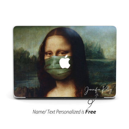 Mona Lisa with Mask, Macbook Case Personalized, Da Vinci - MinimalGadget