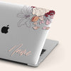 Personalized Aesthetic Red Floral Macbook Clear Case, Custom Name
