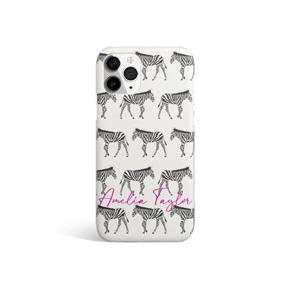 Personalized Black and Beige Zebra Savanna Pattern iPhone Case - MinimalGadget