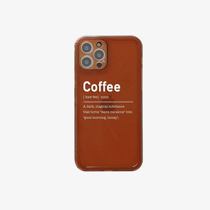 Personalized Clear Coffee Phone Case, Modern Aesthetic - MinimalGadget