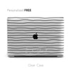 Personalized Clear Macbook Case Hard Cover, Geometric Art line, Custom name
