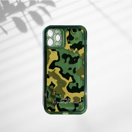 Personalized Emerald Camo Phone Clear Case, Modern Aesthetic Custom - MinimalGadget