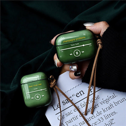 Personalized Green AirPods Case for Music lover, Soft Case with keychain | Taylor Swift - MinimalGadget