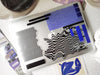 Personalized Klein Blue Geometric Macbook Clear Case, Modern Glitch Art style