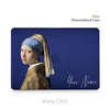 Personalized Macbook Matte Case, Navy Black Painting, Girl with Pearl Earring