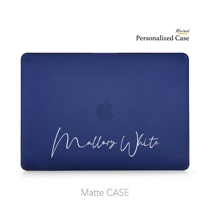 Personalized Macbook Navy blue Matte Case, Custom name Hard Case - MinimalGadget
