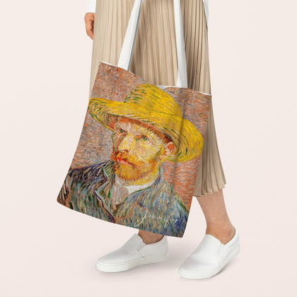 Personalized Name Van Gogh Canvas Tote Bag, self-portrait, Modern Shopping Bag - MinimalGadget