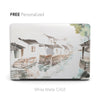 Personalized Oriental Ink Watercolor Landscape, Water Town Quiet Countryside, Macbook Matte CASE