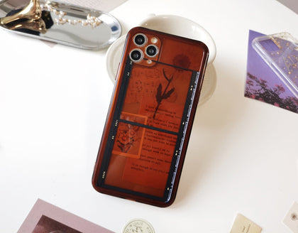 Personalized Retro Film Frame Clear Coffee Phone Case - MinimalGadget