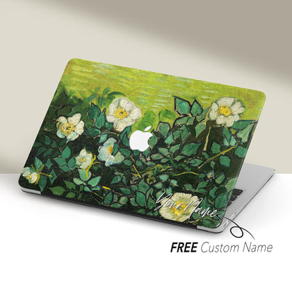 Personalized Van Gogh, Macbook Case Hard Cover, Wild Roses - MinimalGadget