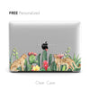 Personalized Watercolor Cactus, Custom Name Macbook Clear Hard Case