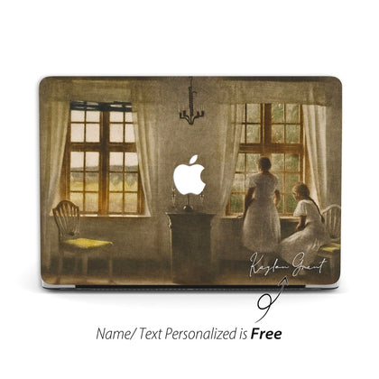 Peter Ilsted Painting, Macbook Case Personalized, Two Girls at a Window - MinimalGadget