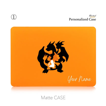 Pokemon Charmander, Orange Matte Macbook Hard Case, Custom name Anime - MinimalGadget