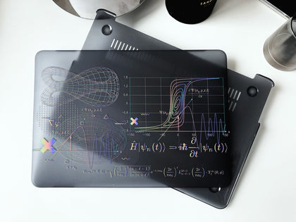 Quantum Mechanic formulas Macbook Black Matte, Clear Case, Personalized Name - MinimalGadget
