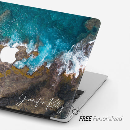 Reef Wave Macbook Hard Cover, Personalized Landscape Nature Art case - MinimalGadget