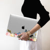 Retro Flowers with Butterfly Macbook Clear Case, Black Matte case