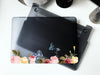 Retro Flowers with Butterfly Macbook Clear Case, Black Matte case