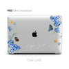 Retro Flowers with Butterfly Macbook Clear Case, Black Matte case