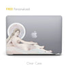 Retro nude woman inspired, Personalized Name Macbook CLEAR Hard Case